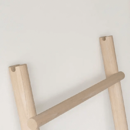 MOHEIMLADDERRACK(walnut)丸木を組み合わせただけのようなミニマルモダンなラック女性でも簡単に運べる軽さ空間を邪魔しないシンプルなデザインバスルームクローゼットリビングベッドルームインテリア組立式天然素材ウォルナット