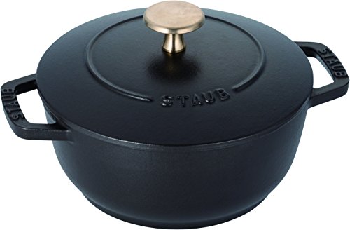 鋳物ホーロー鍋 staub ストウブ 「 ワナベ ブラック S 16cm 」 両手 鋳物 ホーロー 鍋 炊飯 1合 IH対応 日本正規販売品 Wa-NABE 4