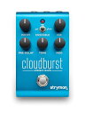 リバーブ・ CLOUDBURST・歴代の人気リバーブを生み出してきたStrymonから新デザインのコンパクトペダルが登場歴代の人気リバーブを生み出してきたStrymonから新デザインのコンパクトペダルが登場Strymon史上ないコンパクトなフォームファクターを採用したCloudburstは、その小型のルックスからは想像もつかない緻密なリバーブトーンを織りなします。搭載されたEnsembleスイッチによってアンビエントリバーブに別次元の奥行きを加えたり、ギターサウンドにストリングセクションのようなうねりを与えることが可能です。 そのほか、ディケイ、プリディレイ、トーン、ミックス、モジュレーションのコントロールを備え、クローゼットスペースから無限の宇宙まで多彩な空間を美しく演出します。また、ディスクリート JFET アナログ フロントエンド、116dBの優れた S/Nパフォーマンス、パワフルなARMスーパースカラープロセッサー、ステレオ入出力、MIDIフルコントロール機能などプレミアムな仕様を凝縮しました。シンプルな操作性ながら、これまでStrymonが生み出してきた最高のリバーブサウンドをも受け継ぐCloudburstは、即戦力のペダルとしてあなたの創造力を最大限に引き出します。