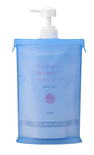 アイメディア ディスペンサー ブルー 500ml対応 シャンプ― ソープ リンス 袋ごと おしゃれ 詰め替えボ..