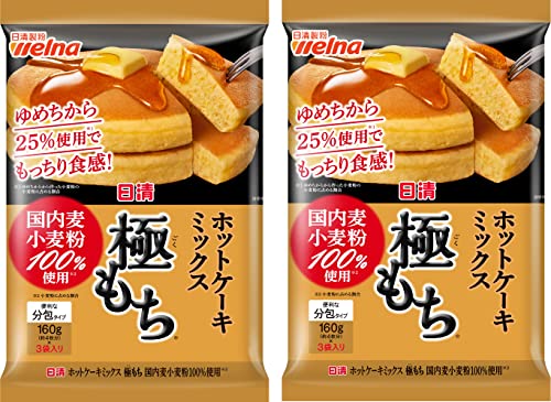 日清 ホットケーキミックス 極もち 国内麦 小麦粉 100% 使用 480g ×2個 送料無料
