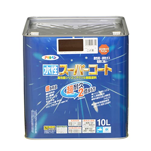 アサヒペン ペンキ 水性スーパーコート 水性多用途 こげ茶 10L 送料無料