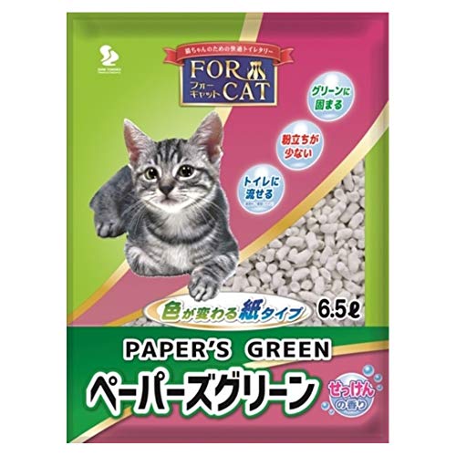 新東北化学工業 猫砂 ペーパーズグリーンせっけんの香り 6.5L 送料無料