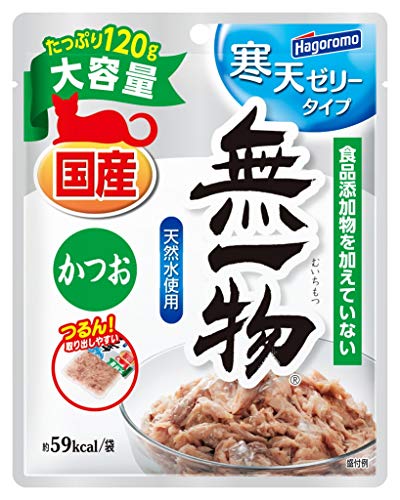 はごろも キャットフード (国産) 無一物 パウチ 寒天ゼリータイプ かつお 120グラム (x 12) (まとめ買い) 送料無料