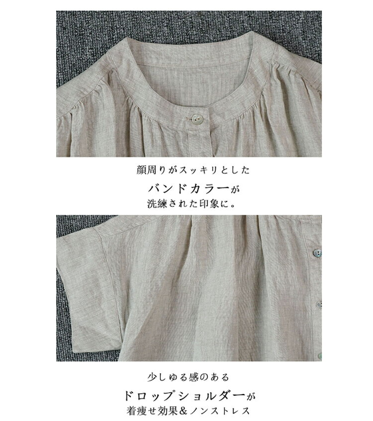 バンドカラーシャツ レディース ワンピース カジュアル 春 着痩せ 大人 可愛い カジュアルワンピース 40代 シャツワンピース 大きいサイズ チュニック綿混 スタンドカラー ショルダー 羽織 ロングシャツワンピース チュニックブラウス