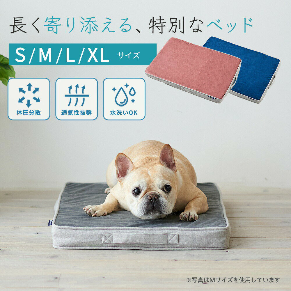 プラグイン 楽天市場店の【OFT】洗えるペットマット クッションエアー[洗える ペットベッド 犬ベッド ペット ベッド フローリング 洗濯 健康 清潔 犬 イヌ 猫 ネコ 置く 選べる 替える 厚い 暖かい 涼しい かわいい 老犬 足腰 反発 ベッド 丸洗い 介護 マット｜アングル2