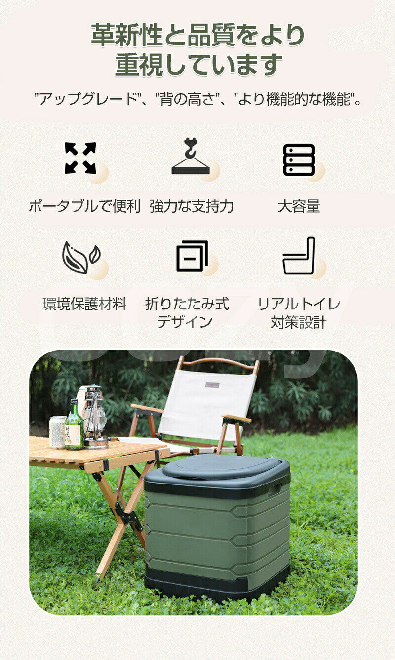 携帯トイレ 簡易トイレ キャンプ トイレ 便座 高さ43cm 大型 非常用 ポータブルトイレ 耐荷重150kg 仮設トイレ 非常用 車中泊 グッズ 防災トイレ 折りたたみ 緊急トイレ 災害 処理袋12個 収納袋付 災害用トイレ 便器 屋外緊急用 断水時 介護用 組み立て簡単 plugin-10061472 プラグイン 楽天市場店 サンプル画像3
