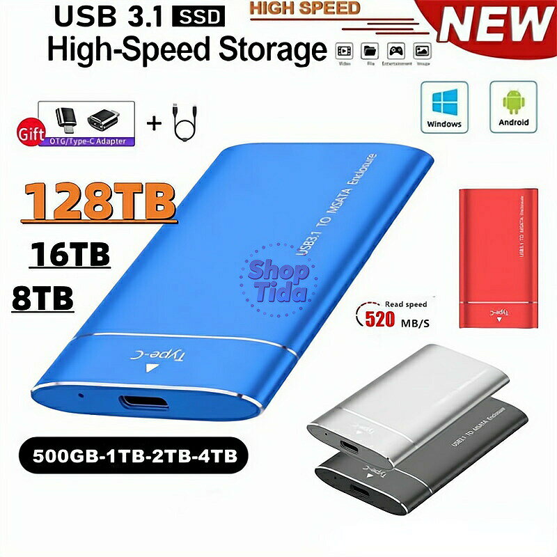 【人気商品】【SALE！】SSD 1TB 外付 ポータブルSSD 外付けハードディス USB-A/USB-C両対応 500GB 超薄型ポータブル ハードディスク 2TB USB3.1 Type-C 対応 スマホ互換可 耐衝撃 誕生日 ハロウィン クリスマス プレゼント