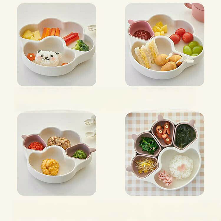 シリコンプレート 割れにくい ひっくり返らない 離乳食プレート 赤ちゃん ベビー食...