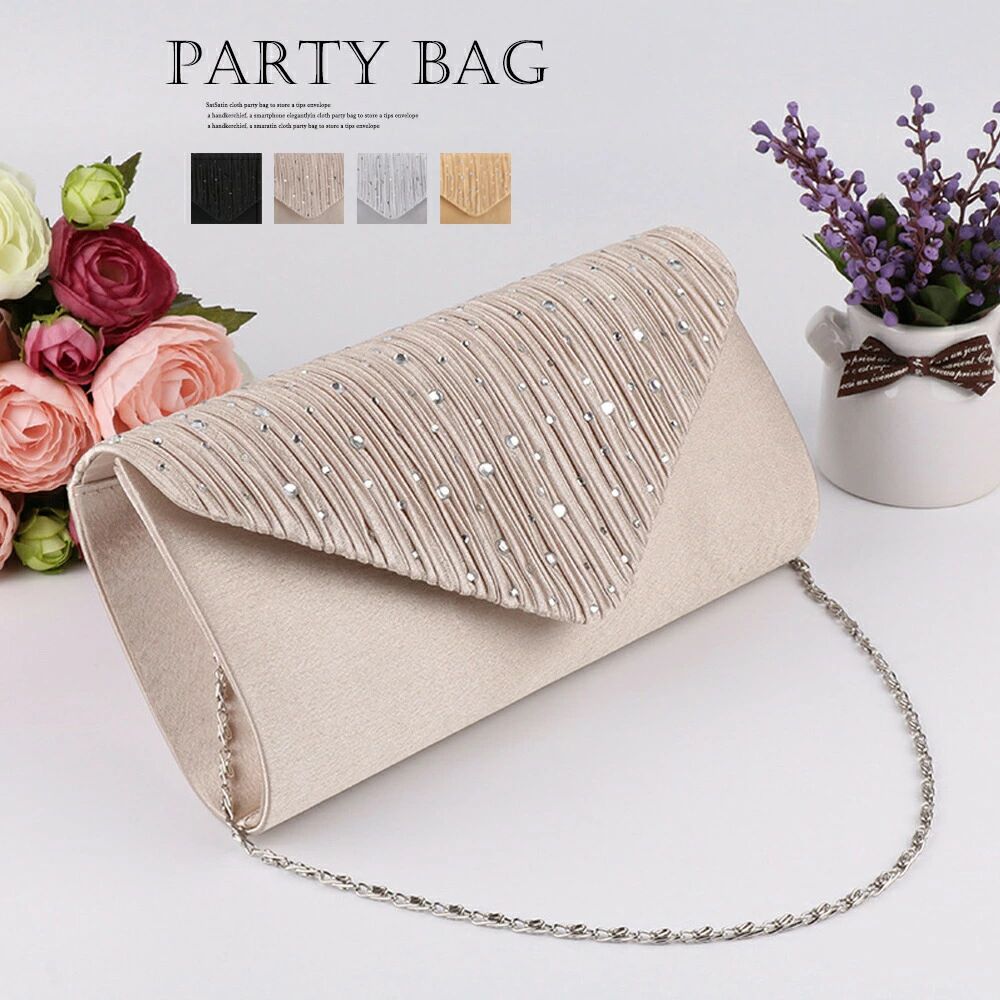 パーティーバッグ 結婚式 クラッチバッグ 高見え ビジューフォーマルバッグ 謝恩会 披露宴 チェーンバッグ 大人きれいめ お呼ばれ ショルダーバッグ 軽量2WAY PINZHI-002