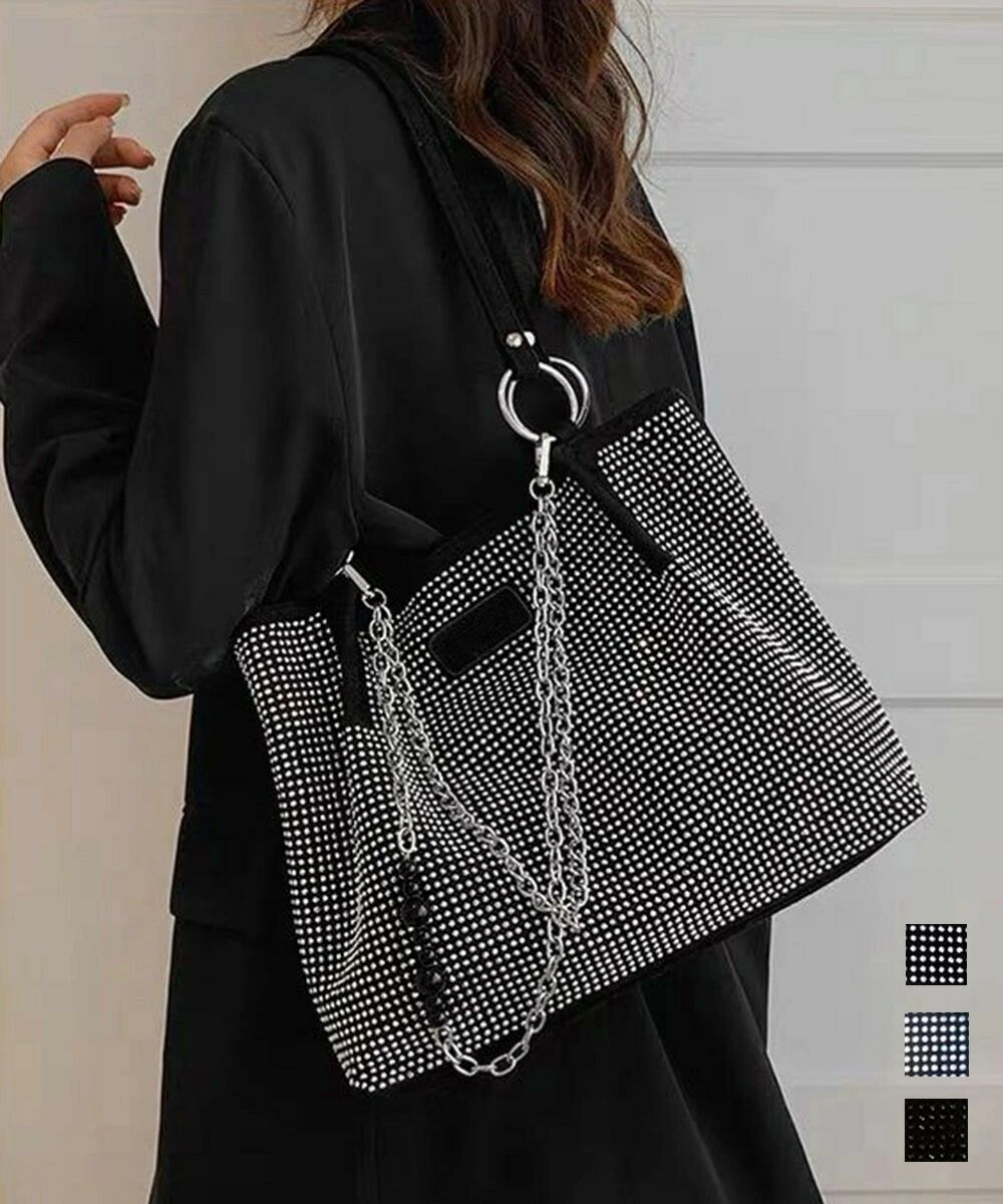 キラキラトートバッグワンショルダーバッグ レディース 大容量 手提げバッグ ファッション 肩掛けカバン 大人上品かばん 韓国風 カジュアルバッグ ラインストーン