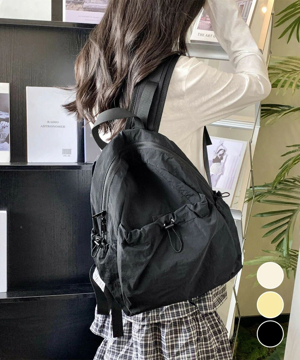 リュックサック レディース ナイロン無地 デイパック 内ポケット付き 軽い 通勤通学 カジュアル ユニセックス 背負いカバン 修学旅行 a..
