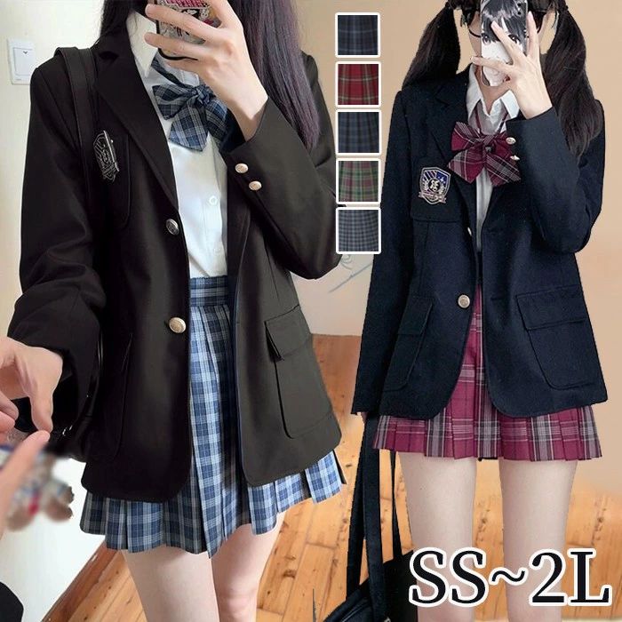 5点セット 入学式 卒業式 スーツ 女の子 長袖 中学生 高校生 制服 学生制服 女子高生 小学生 ブレザー スカート チェック柄 レディース お受験 結婚式 ...