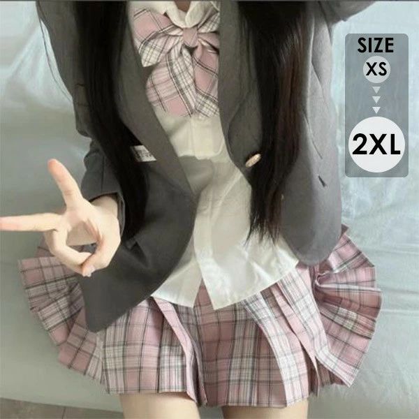 5点セット 入学式 卒業式スーツ 長袖 中学生 高校生 制服 学生制服 女子高生 中高生 女の子 ジュニア チェック柄 レディース お受験 発表会 入学 通学 ...