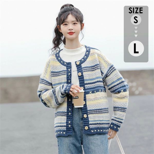 ニットセーターカーディガンレディー...