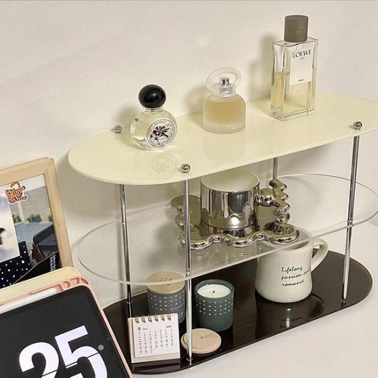 デスク上 キッチン収納ラック カウンター上 スパイスラック シェルフ 収納ラック 卓上 棚 デスクシェルフ 収納棚 オープンラック デスク用 トイレ 洗面所 収納 ラック 卓上 インテリア 整理 小物収納 アクリル スリム 隙間収納 おしゃれ シンプル ラック 2