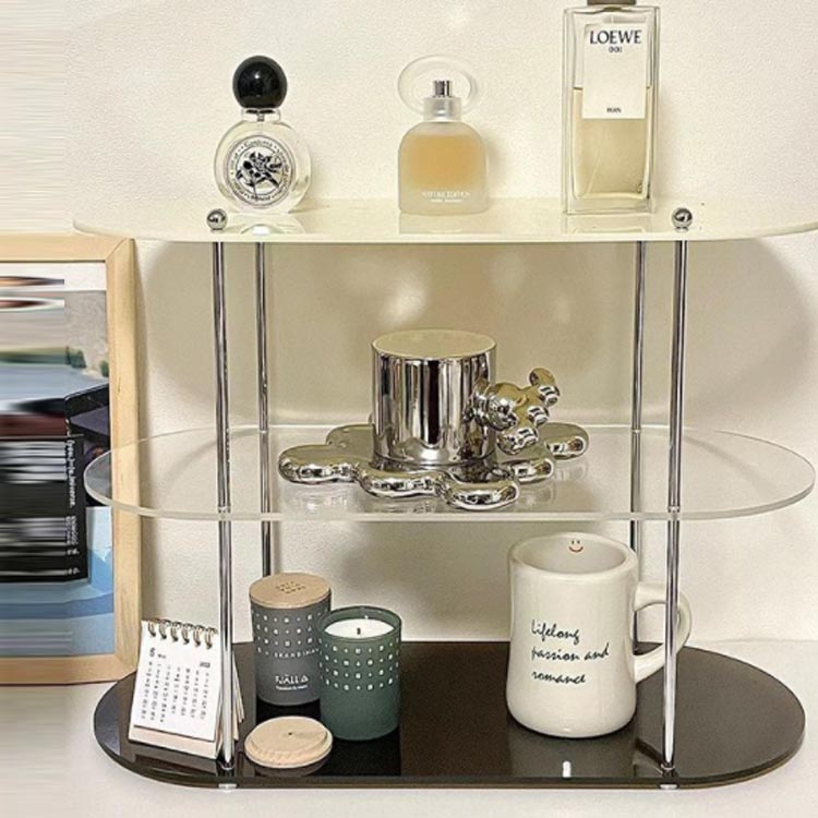 デスク上 キッチン収納ラック カウンター上 スパイスラック シェルフ 収納ラック 卓上 棚 デスクシェルフ 収納棚 オープンラック デスク用 トイレ 洗面所 収納 ラック 卓上 インテリア 整理 小物収納 アクリル スリム 隙間収納 おしゃれ シンプル ラック 3