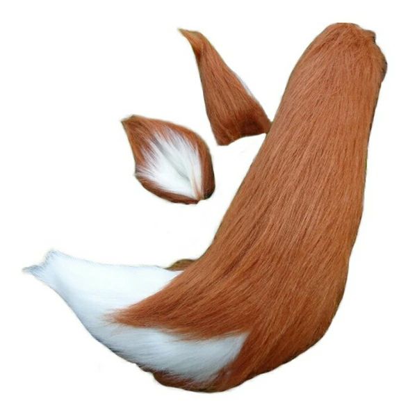 コスプレ 道具 狐の尻尾 アニマル 動物 ブラウン×ホワイト ブラウン 狼 犬 10タイプ 40cm 55cm 65cm 75..