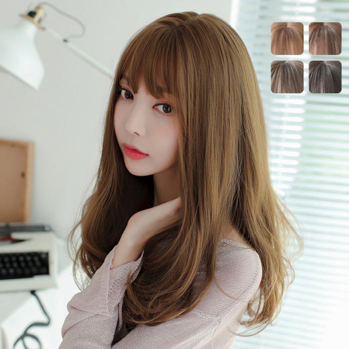 ウィッグ フルウィッグ セミロング 内巻ウィッグ ぱっつん前髪 ロリータ 前髪あり グラデーション ハロウィン 原宿風 韓国風 かつら コスプレ 可愛い コスチューム 仮装 大人用 普段使い 文化祭 イベント 学園祭 演劇 舞台 学芸会
