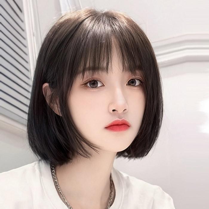 ウィッグ フルウィッグ ショートボブ 内巻 ぱっつん前髪 自然 通気 すっきり かつら エクウイッグ ガー..