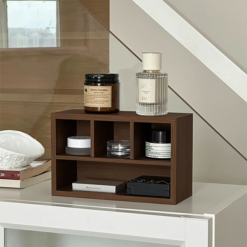 おしゃれ 木目 収納ボックス 北欧 木製 シンプル 卓上ラック モダン 滑り止め 収納ケース ディスプレイ ストッカー レトロ ナチュラル 化粧品 お菓子 小物...