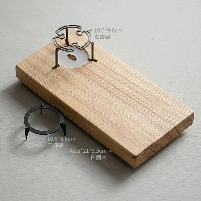 プレート&ティーウォーマー ミニ五徳付き 木のトレー トレイ 角型 スクエア 木台 ティートレー カフェトレー キャンドルスタンド ポットウォーマー マグカップ...