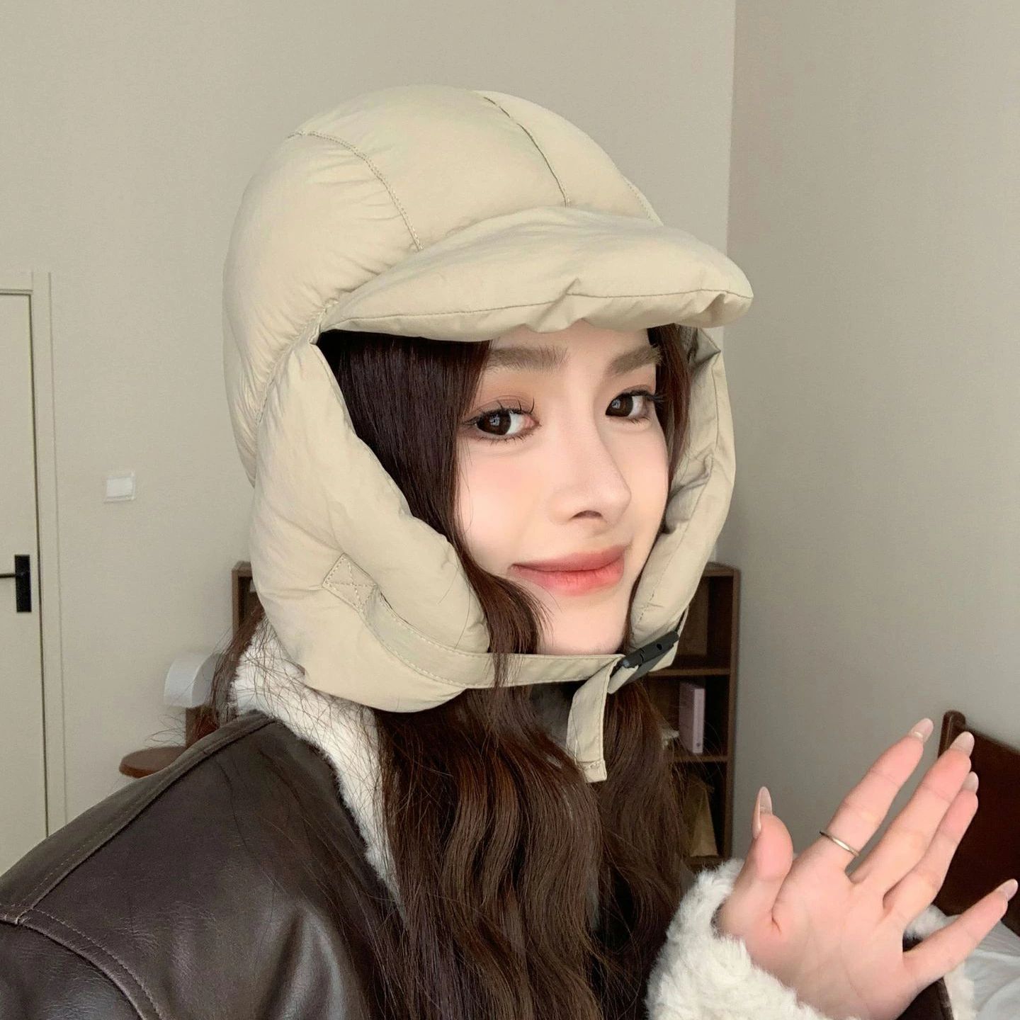 冬用帽子 屋外作業 スキー アウトドア 飛行帽 防雪性 防水性 フライトハット 保暖 防風 防寒帽子 真冬 パイロットキャップ 短い