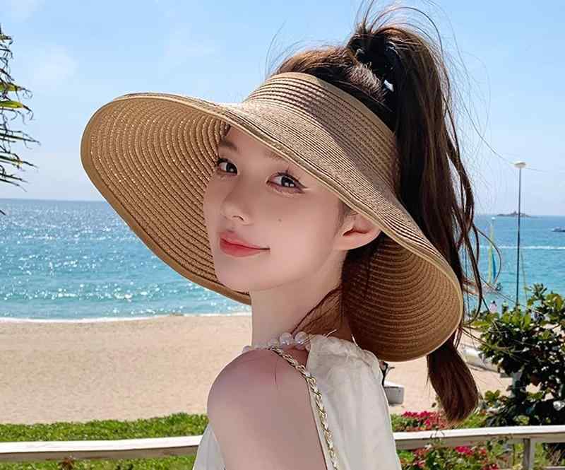 つば広ハット 帽子 麦わら帽子 サンバイザー 女性用 レディース カーキ ベージュ ブラック リボン つば広め 日除け UVカット 日焼け防止 小顔効果 かわいい おしゃれ エレガント カジュアル 春夏 秋 冬 レジャー 旅行 海 リゾート バカンス