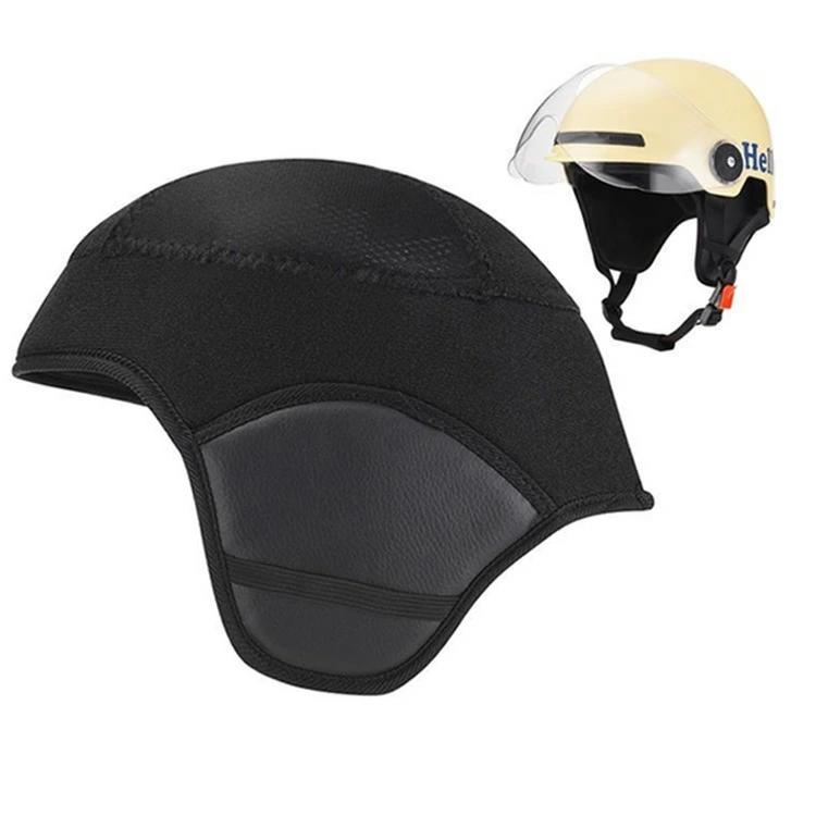 ワ 保温インナーキャップ 秋冬用 ヘルメット キャップ インナー ヘルメット 薄型 防風 ヘルメット サイクルキャップ 耳当て付き