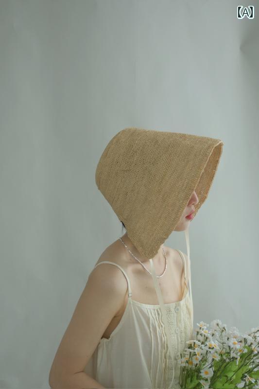 レディース シンプル 大人 森ガール 麦わら 帽子 ナチュラル ヴィンテージ風風 かわいい ロリータ ストローハット リボン