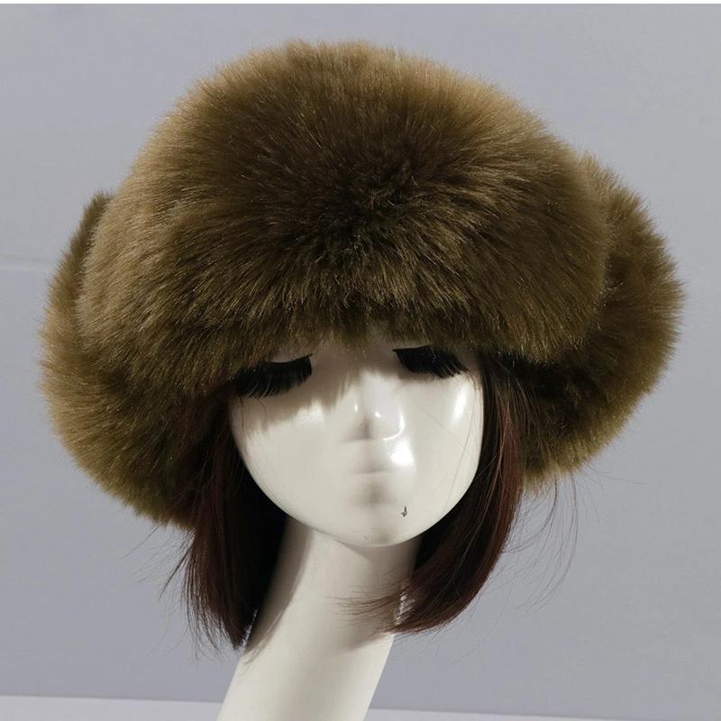 レディース ロシア帽 エコファー 耳あて付き 紐付き 厚手 寒さ対策 保温 防寒 防風 暖かい もこもこ 可愛い アウトドア 冬物 お