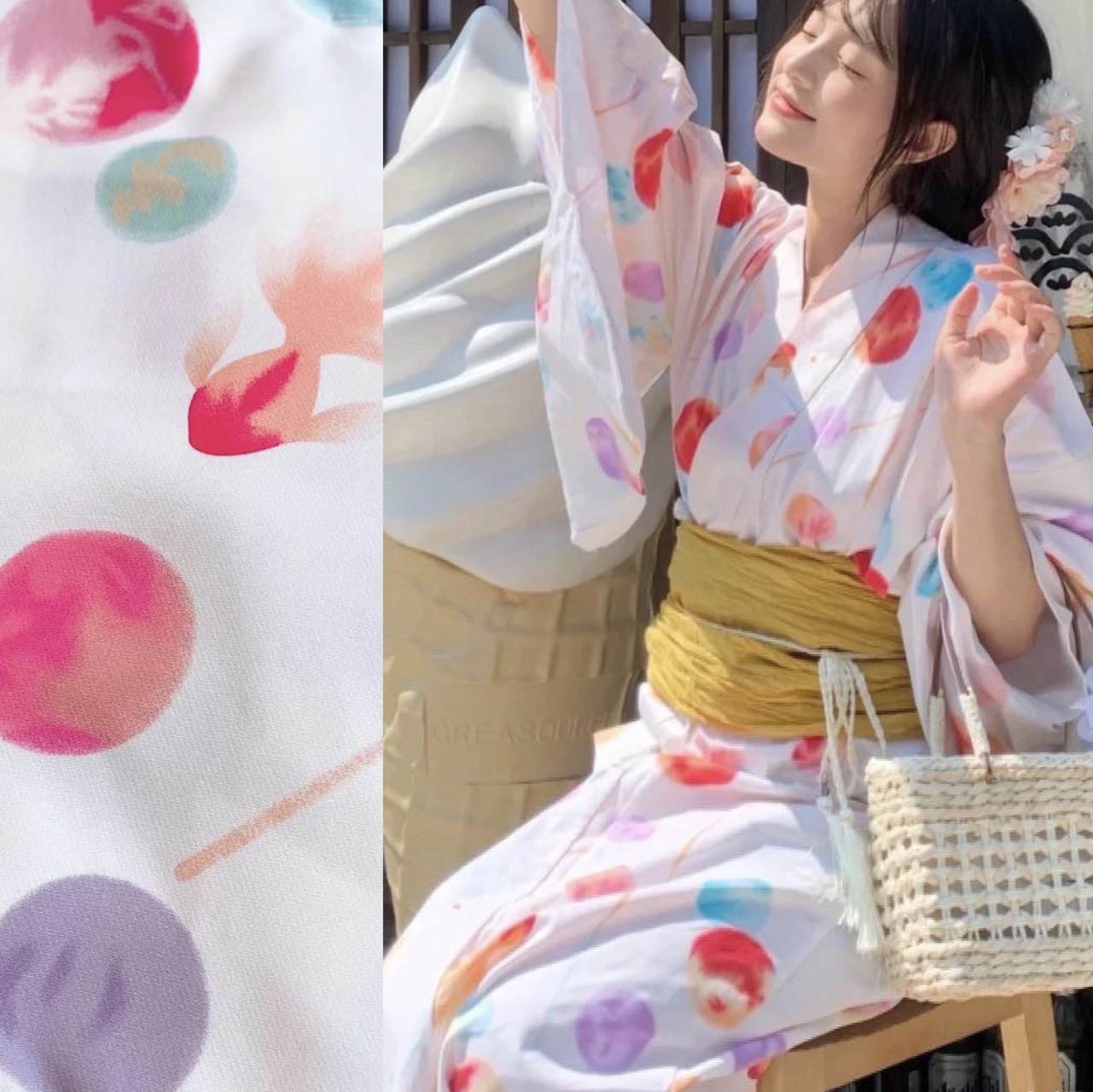 ポイント5倍 浴衣 金魚 レディース 浴衣 金魚柄 水玉 ドット柄 赤金魚 伝統柄 浴衣セット 大きサイズ ..