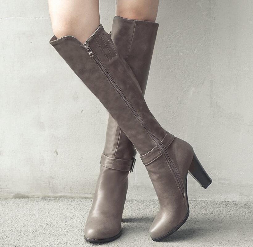 秋冬 太ヒール 大きいサイズ 暖かい 22cm 細見せ 厚底 26.5cm ロング丈 長靴 痛くない 合皮 疲れにくい 小さいサイズ 裏起 秋冬