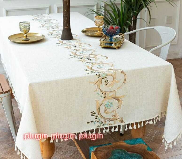 長方形のテーブルクロスキッチン防汚テーブルクロス春夏の田園風フリンジ付き花柄可能なテーブルクロス 長方形 正方形 ダイニング パーティー 農家の結婚式 無地 花柄植物タッセルテーブルカバー