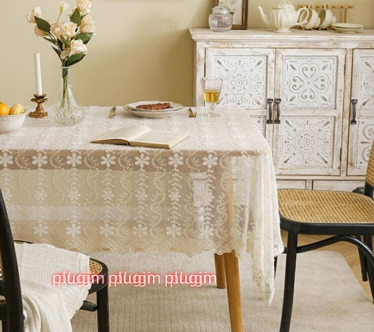 テーブルクロス ジャガード 柔らかい生地 レースの装飾 テーブルクロス 長方形のテーブル コーヒーテーブル リビングルーム ダイニングルーム きれい 刺繍 農家のテーブルクロス ヨーロッパの田園風 ヴィンテージでエレガントな花柄の家の装飾
