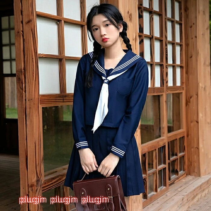 ■3点セット：長袖+45cmスカート +リボン+ブローチ ■サイズ：S〜2XL(具体はサイズ表をご参考ください。) ※平置き採寸となりますので、2-3cmの誤差につきましてはご容赦ください。 ■生産国:中国　日本検品済み 注意点： ●生産時期により、色・サイズ・デザインが多少が異なる場合がございます。あらかじめ御了承下さい。 ●サイズ表記は手作業にて行っておりますので、実物と若干の誤差が生じる場合があります。 ●商品写真はできる限り実物の色に近づけるよう徹底しておりますが、お使いのモニター設定、お部屋の照明等により実際の商品と色味が異なる場合がございます。 ●発送上の状態によって商品がシワになる場合がございます。予めご了承くださいませ。 ●当商品は機械による生産の過程上、どうしても「生地を織る際の糸の継ぎ目」や多少の「ほつれ」、生地の織りに他繊維が「混紡」しているなどが生じている場合がございますが、品質上の問題ではございません。 ●加工工程で混じり込んでしまう浮遊する繊維、ほつれた糸が生地に混じることを起きる可能性がございますので、異物混入に見えますが、不良品ではございません。 ●多少縫製があらいもの、シワ・糸クズが多い場合、素材表示が実際と異なるものが付いている場合がございます。 ●輸入品となりますので多少の傷、汚れ、縫製時の乱れがある場合がございます。 ●商品によっては染料の性質上、汗や摩擦により、色落ちしたり他に色移りすることがありますので、ご注意ください。 ●色の違う物と一緒につけ置きや洗濯をしないで下さい。 ●生地の特性上、匂いが強く感じられるものもございます。数日のご使用や陰干しなどでほとんど感じられなくなります。 ●長時間濡れたままで重ねて置いたり、摩擦（特に湿った状態での摩擦）や、汗や雨などでぬれた時は他の衣料等に移染する場合がございますのでお気を付け下さいませ。また他の物とは分けて洗って下さいませ。 ●商品により、色落ち・色移りがある場合がございます。 ●漂白剤の使用はお避け下さい。ブローチのサイズ：約2cm