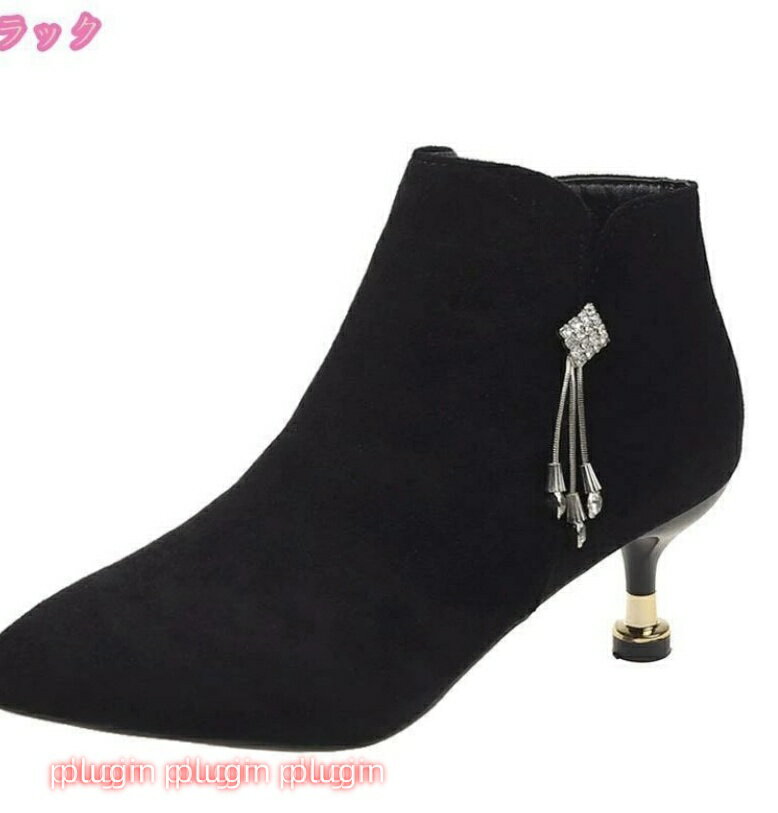 ショートブーツ レディース ヒール3.5cm 歩きやすい 疲れない 靴 ヒール スエード調 ブーツ 20代 30代 グリッター ショート ブーツ ローヒール おしゃれ かわいい 女子会 旅行 サイドジップ 袴 ブーティ ピンヒール