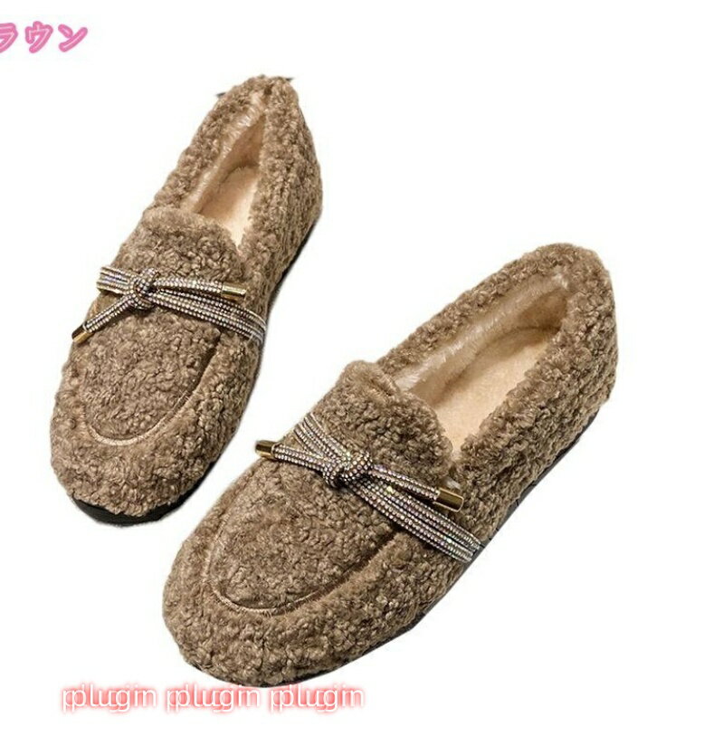 モカシンシューズ ムートン レディース 裏起毛 秋冬 ファー モカシン ボア パンプス フラットシューズ フラット 痛くない 歩きやすい 滑り止め ぺたんこ靴 ...