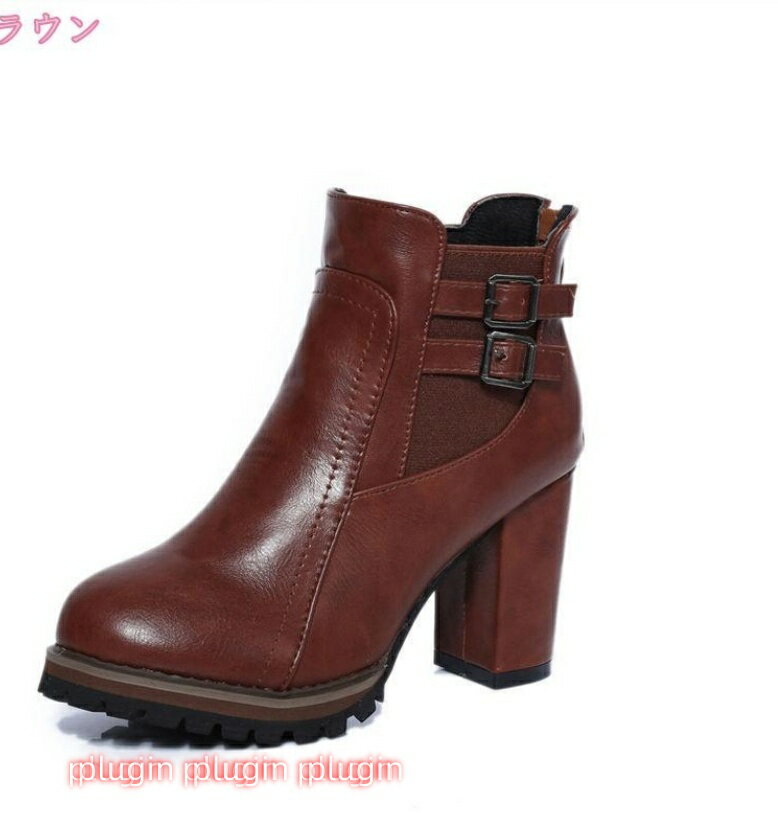 レディース ショートブーティー 秋冬 前厚 厚底 8.5cm シンプル バックジッパー 太ヒール プラットフォーム ショートブーツ アンクルブーツ ハイヒール ブーツ ブーティ 美脚 黒 チャンキーヒール 靴 くつ おしゃれ