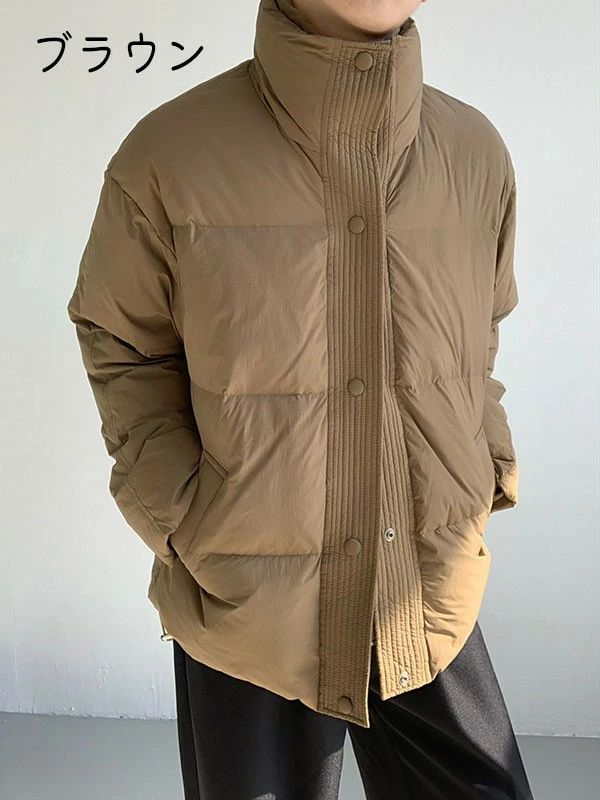 メンズ ダウンジャケット ダウンコート 90％ダウン スタンドカラー 防寒 暖かい ショート丈 メンズコート アウター 冬服 高品質