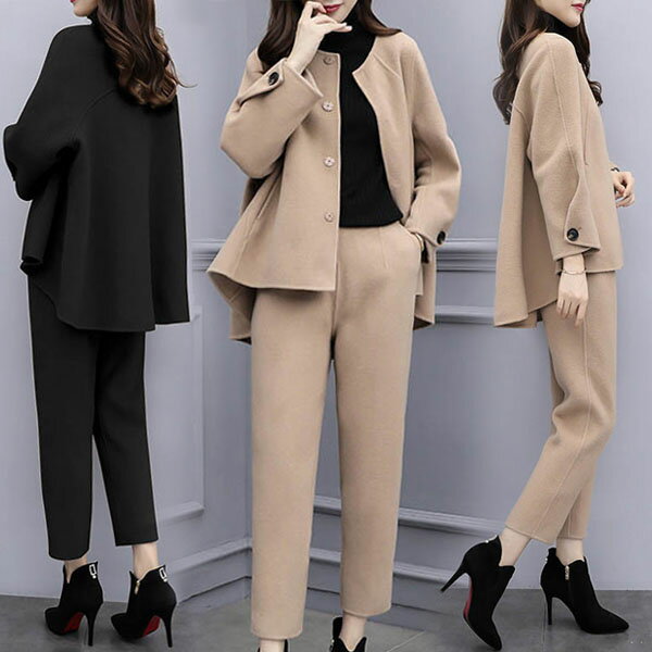 ■商品名：セットアップ ■素材：ポリエステル、コットン、そのほか ■セット内容：アウター＋パンツ（2点セット） ■カラー：ブラック、カーキ ■サイズ(cm)：S/M/L/XL/XXL(具体はサイズ表をご参考ください。) ※実寸は平置きでメジャーによる採寸のため、多少の誤差が生じる場合がございます。 ■生産国:中国 注意点： ●生産時期により、色・サイズ・デザインが多少が異なる場合がございます。あらかじめ御了承下さい。 ●サイズ表記は手作業にて行っておりますので、実物と若干の誤差が生じる場合があります。 ●商品写真はできる限り実物の色に近づけるよう徹底しておりますが、お使いのモニター設定、お部屋の照明等により実際の商品と色味が異なる場合がございます。 ●発送上の状態によって商品がシワになる場合がございます。予めご了承くださいませ。 ●当商品は機械による生産の過程上、どうしても「生地を織る際の糸の継ぎ目」や多少の「ほつれ」、生地の織りに他繊維が「混紡」しているなどが生じている場合がございますが、品質上の問題ではございません。 ●加工工程で混じり込んでしまう浮遊する繊維、ほつれた糸が生地に混じることを起きる可能性がございますので、異物混入に見えますが、不良品ではございません。 ●多少縫製があらいもの、シワ・糸クズが多い場合、素材表示が実際と異なるものが付いている場合がございます。 ●輸入品となりますので多少の傷、汚れ、縫製時の乱れがある場合がございます。 ●商品によっては染料の性質上、汗や摩擦により、色落ちしたり他に色移りすることがありますので、ご注意ください。 ●色の違う物と一緒につけ置きや洗濯をしないで下さい。 ●生地の特性上、匂いが強く感じられるものもございます。数日のご使用や陰干しなどでほとんど感じられなくなります。 ●長時間濡れたままで重ねて置いたり、摩擦（特に湿った状態での摩擦）や、汗や雨などでぬれた時は他の衣料等に移染する場合がございますのでお気を付け下さいませ。また他の物とは分けて洗って下さいませ。 ●商品により、色落ち・色移りがある場合がございます。 ●漂白剤の使用はお避け下さい。