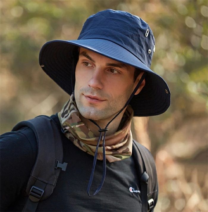 サファリハット UVカット メンズ サンバイザー 紐付き 紫外線対策 UV 日焼け止め フェイスガード UVケア 登山帽子 折りたたみ サファリ ハット hat 被る日傘 速乾 吸汗 防風 涼しい 通気 撥水加工 撥水 UV 大きいサイズ かっこいい お洒落