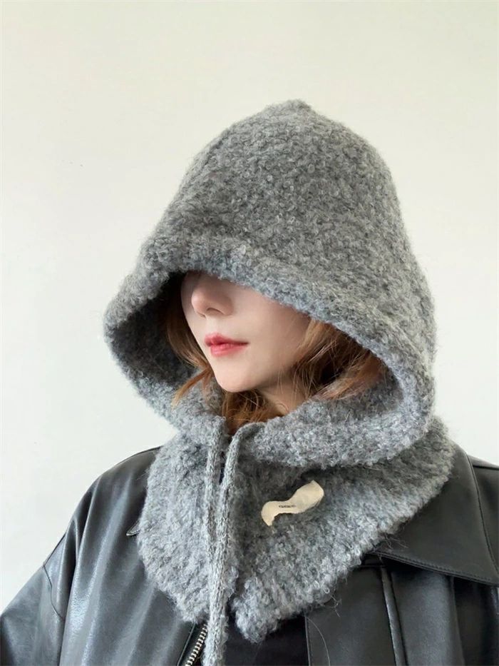 フード付き ネックウォーマー レディース ニット ネックウォーマー 冬 暖かい フェイスガード スヌード マフラー もこもこ 無地 シンプル かわいい 防寒 あったかい メンズ レディース 男女兼用 アウトドア キャンプ 通勤 通学 自転車 彼女 奥さん クリスマス プレゼント