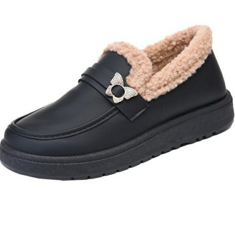 スリッポン式 冬用 ブーツ レディース 防滑 ショート PUレザー 保温 軽量 裏ボア 通気性 お洒落 べたんこ 敬老の日 暖かく 脱ぎ履き便利 雪仕様 ウォータープルーフ 通勤 通学 可愛い 無地 洗濯可 冬靴 防水 防寒