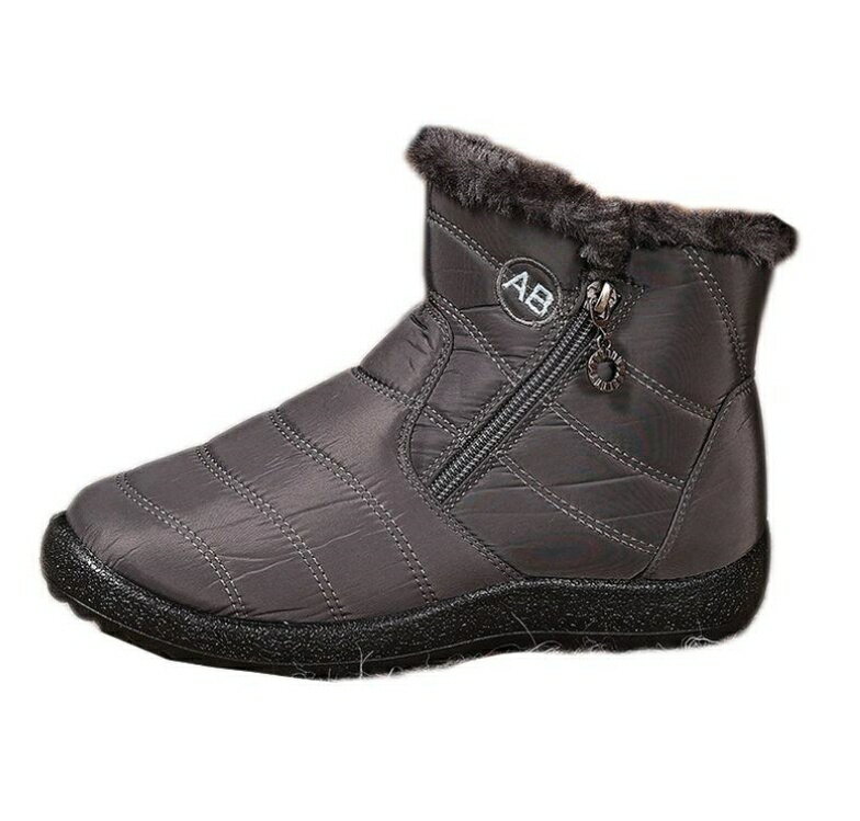 レディース 冬用 サイドジッパー 暖かい裏 ウェッジヒール マイクロファイバー ウィンター オックスフォード布 歩くやすい ヴィンテージ クラシック 中綿 足細 合成繊維 ローファー 防寒靴 ショート丈 防寒 シューズ