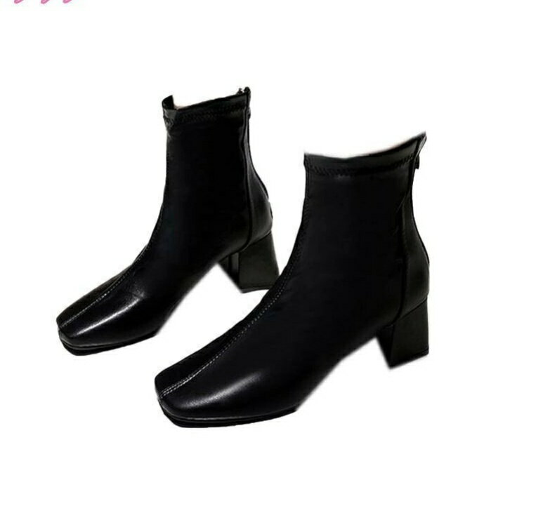 秋冬 レディース ショートブーツ ストレッチブーツ 靴 コンフォートブーツ ブーティ 太めヒール 防寒 防滑 おしゃれ 低反発 美脚 カジュアル シューズ 履きやすい ファッション 通勤 ソフトタッチ お買い物 成人式 卒業式