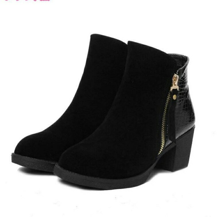 ブーティー ショートブーツ ブーツ スリッパ チャンキーヒール 大きいサイズ 26.5cm 歩きやすい 大きいサイズ レディース ブラック 黒 スエード 太ヒール ローヒール ブーティー 太めヒール 美脚 ポインテッドトゥ きれいめ