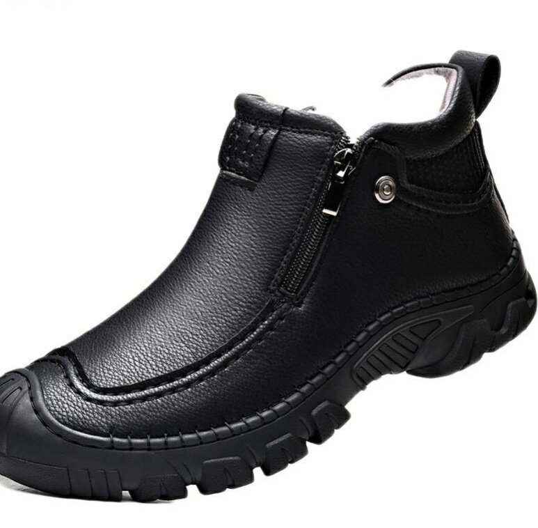 スノーブーツ メンズ スノーシューズ 本革 レザー サイドジッパー 超軽量 滑り止め 日常着用 歩きやすい 柔らか 気持ち良い 防寒シューズ カジュアル 普段 卒園式 幅広い クラシック 街歩きにも最適 ハンサム 彼氏