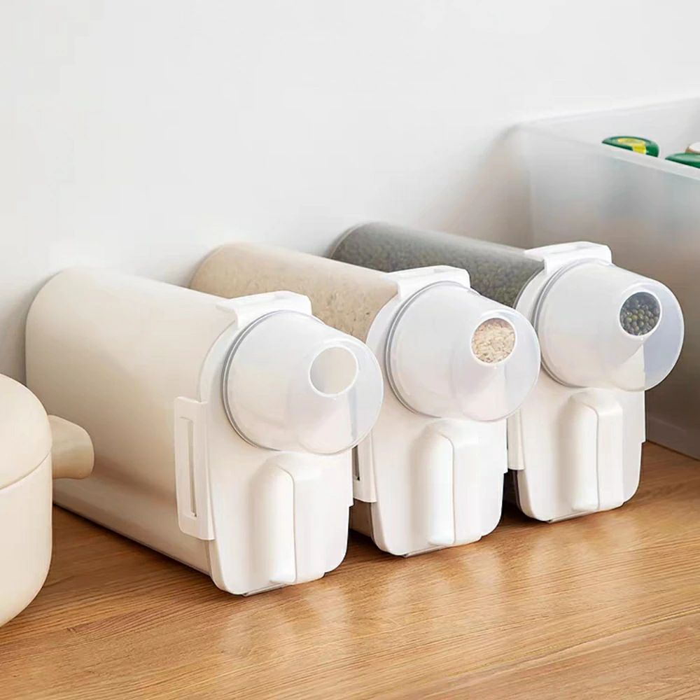 粉混ぜる便利な道具付き 台所収納ボックス2個セット 密閉・防湿蓋付き透明フード容器 冷蔵庫利用可 省..