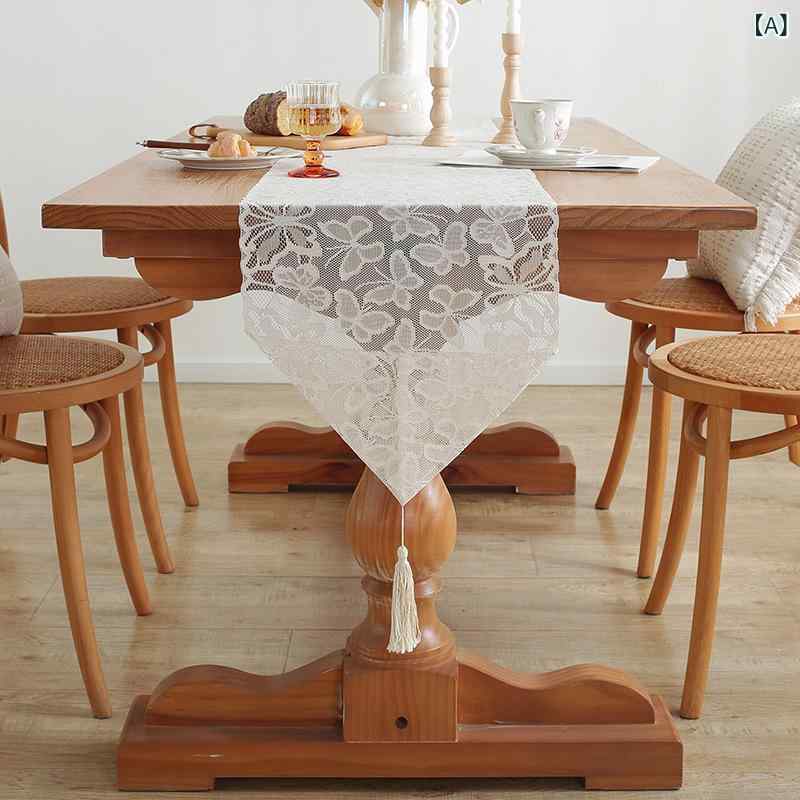 テーブルランナー レース ポリエステル アメリカン 田園風 蝶柄 ストライプ タッセル フリンジ ロング 食卓 デコレーション 防塵カバー サイドボード 靴箱 リビング ベッドルーム アウトドア